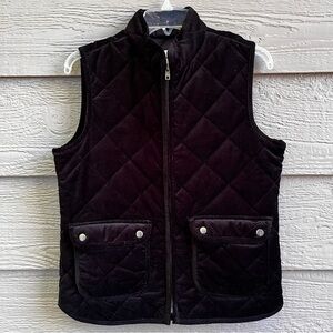 Foxcroft NYC Women Small Black Quilted‎ Lined Vest Two Front Pockets Zip